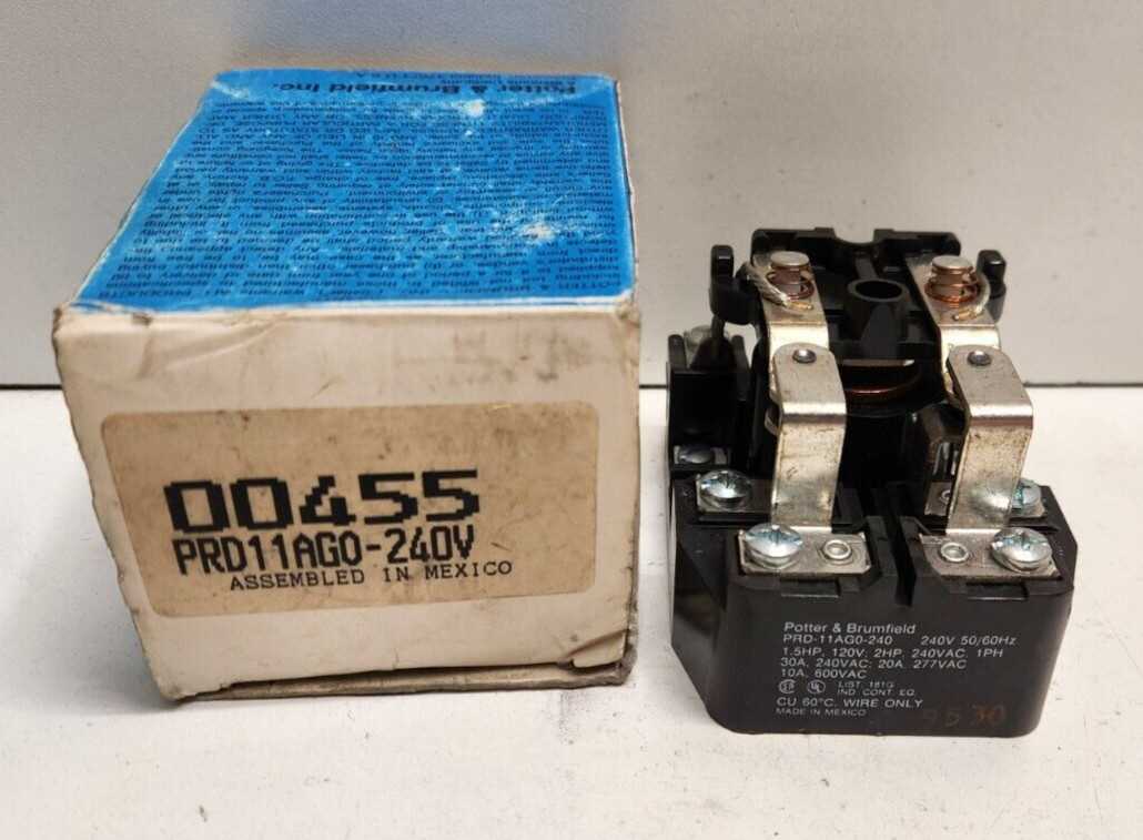 NEW IN BOX! POTTER & BRUMFIELD 30A 277V DPDT RELAY PRD-11AG0-240