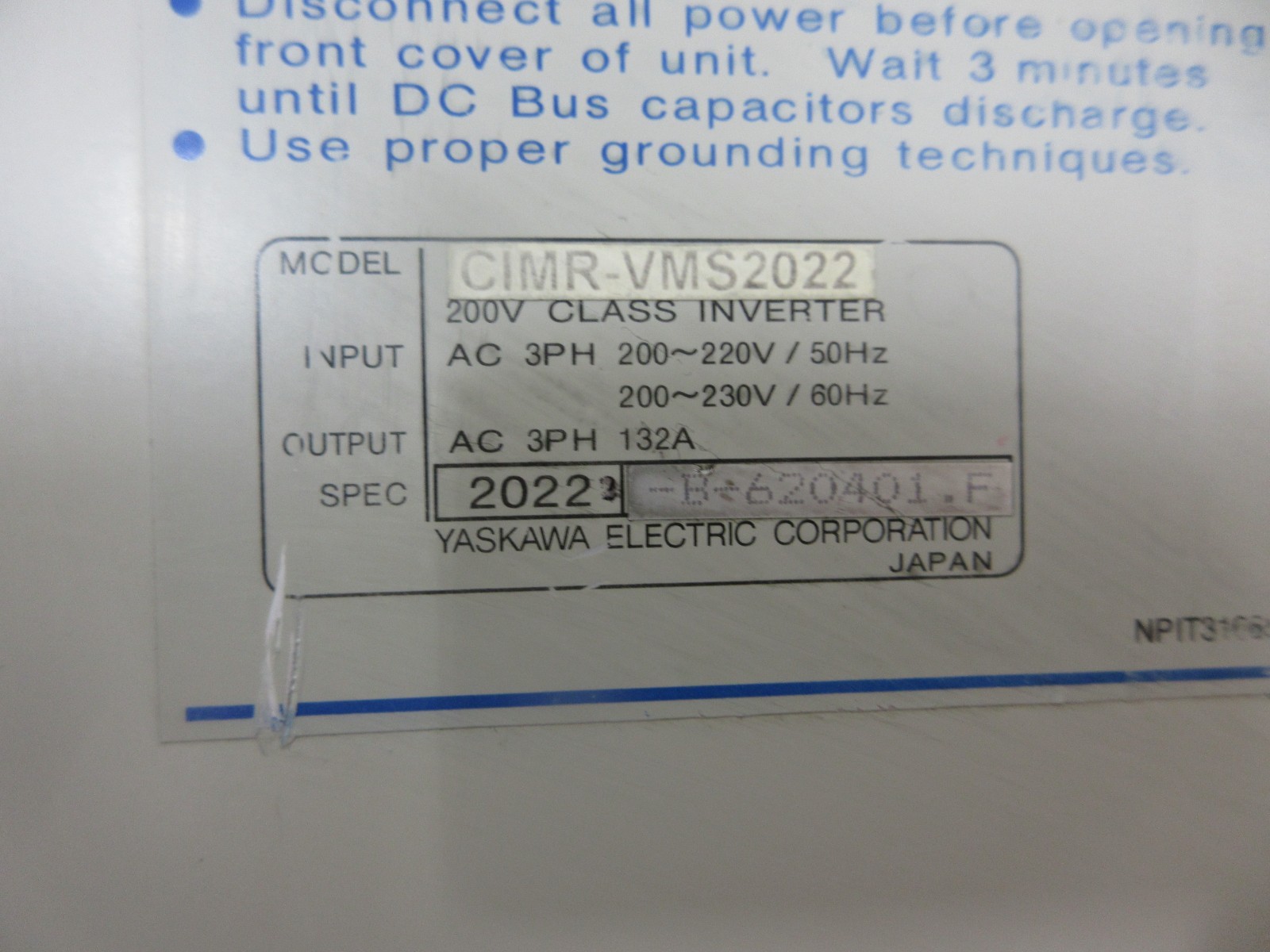 YASKAWA CIMR-VMS2022 YPHT11014-1A AVR000379 YPCT21104-1-0 3546P07530-B DRIVE