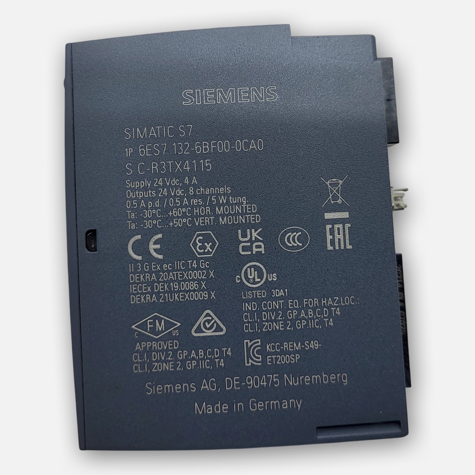 SIEMENS 6ES7 132-6BF00-0CA0 DIGITAL OUTPUT MODULE 24VDC 4A