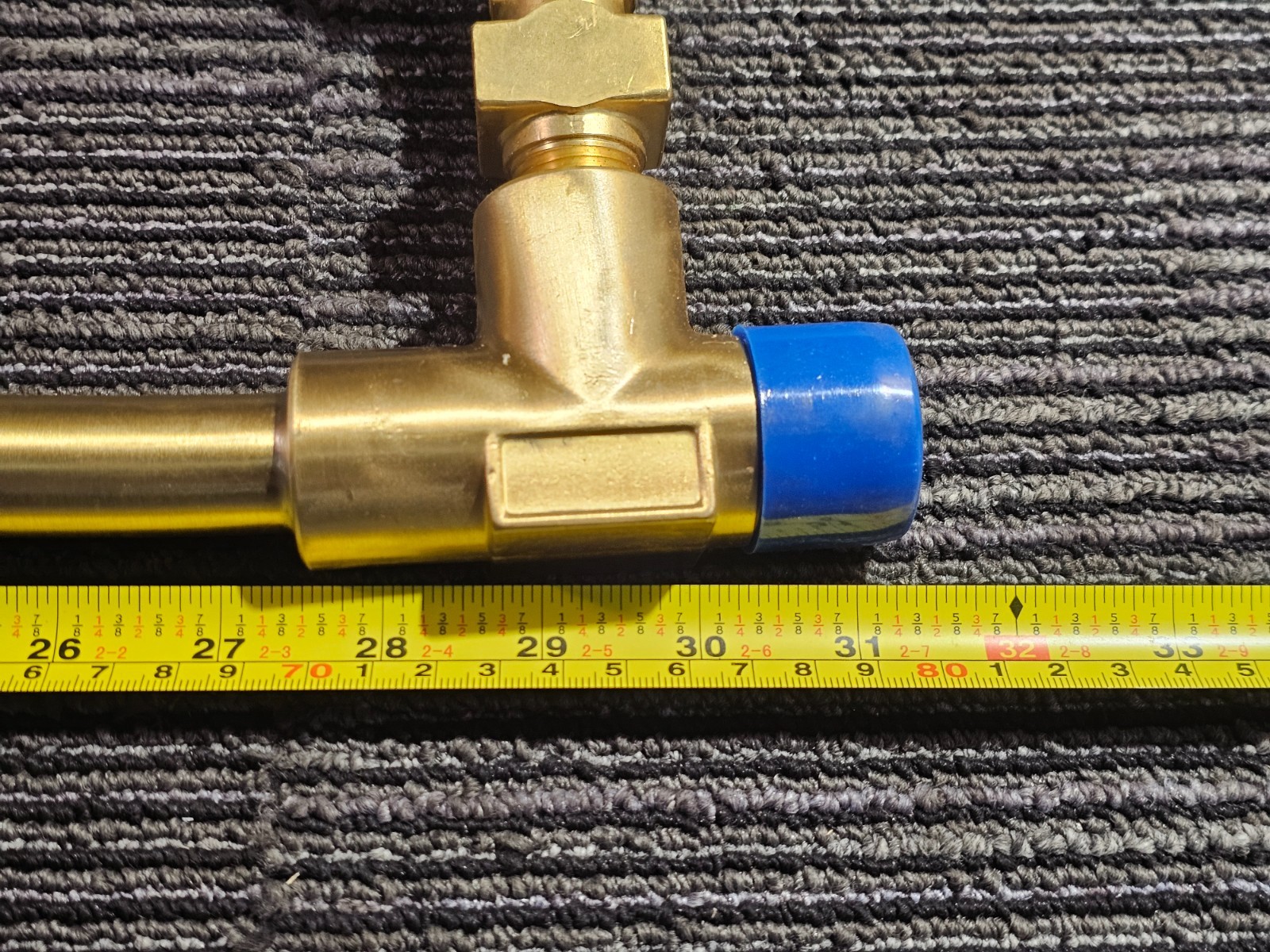 Oxygen Gas Manifold Connect 3- Valve Manifold 32-inch Overall Length, Brass