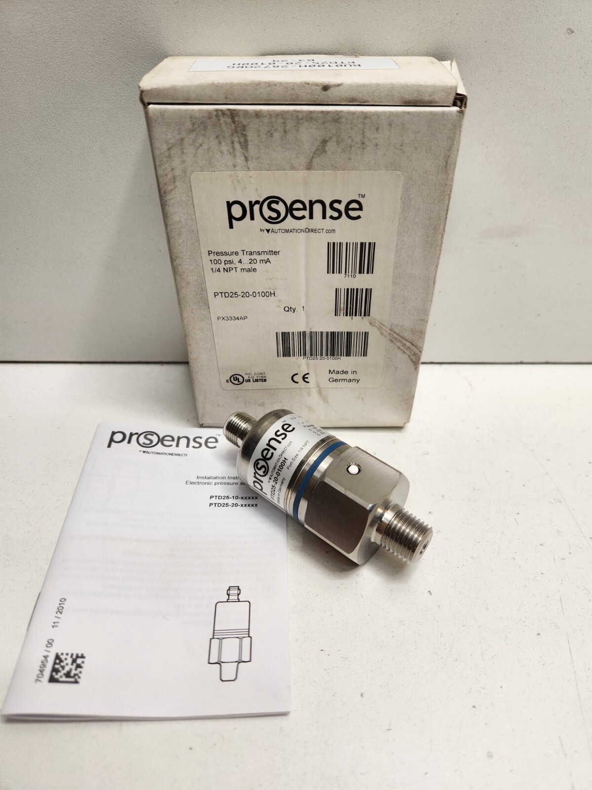 NEW OLD STOCK! PROSENSE 100 PSI 1/4″ MNPT PRESSURE TRANSMITTER PTD25-20-0100H