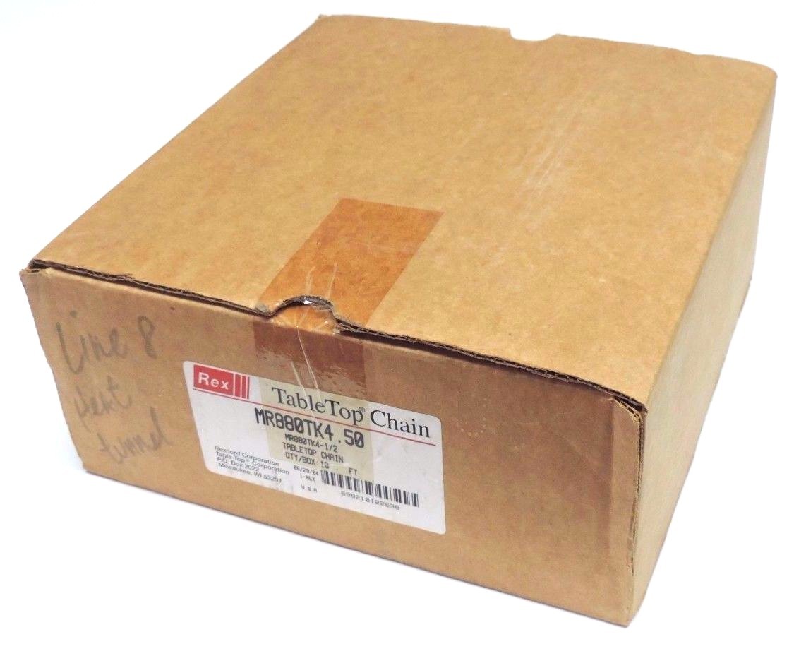 NIB REXNORD MR880TK4.5 TABLE TOP CHAIN 10FT LENGTH 4.5″ WIDTH 1.5″ PITCH