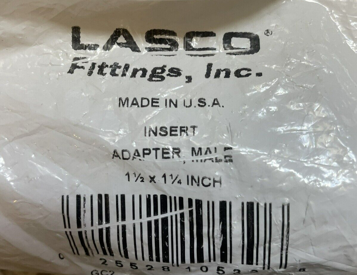 LASCO 1 1/2″ x 1 1/4″ Schedule 80 PVC Male Insert Adapter – Insert x MPT – NEW
