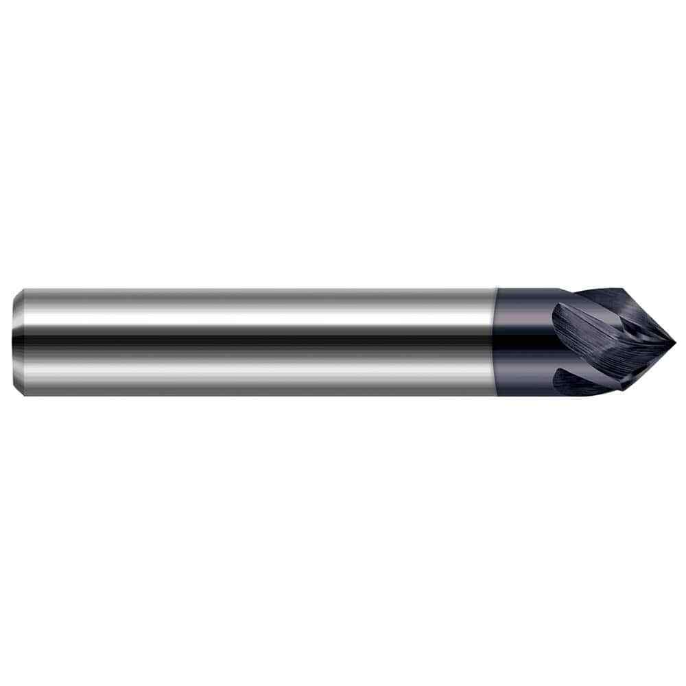 Harvey 859716-C3 Chamfer Mill: 4 Flutes, Solid Carbide, 1/4″ Shank, AlTiN Coated