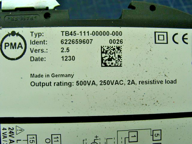 PMA TB45-111-00000-000 TEMPERATURE LIMITER MONITOR CONTROLLER