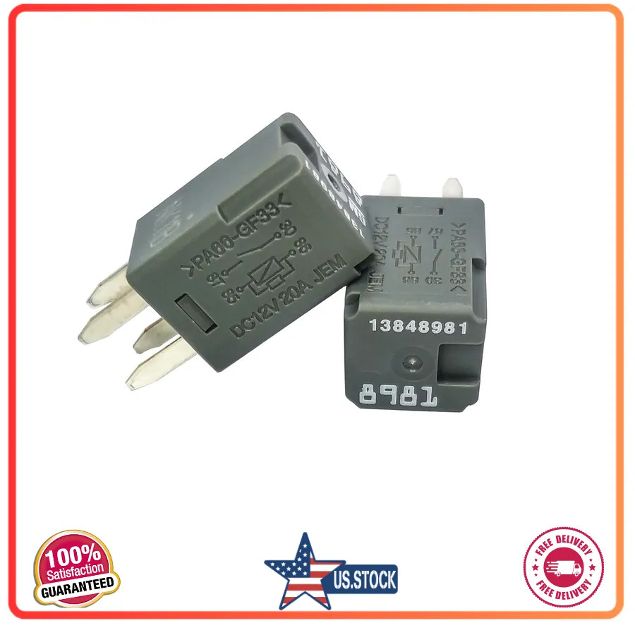 2Pcs 12V 20A 4 Pin Power Relay PA66-GF33 13848981 13502753 19116962 D1777C