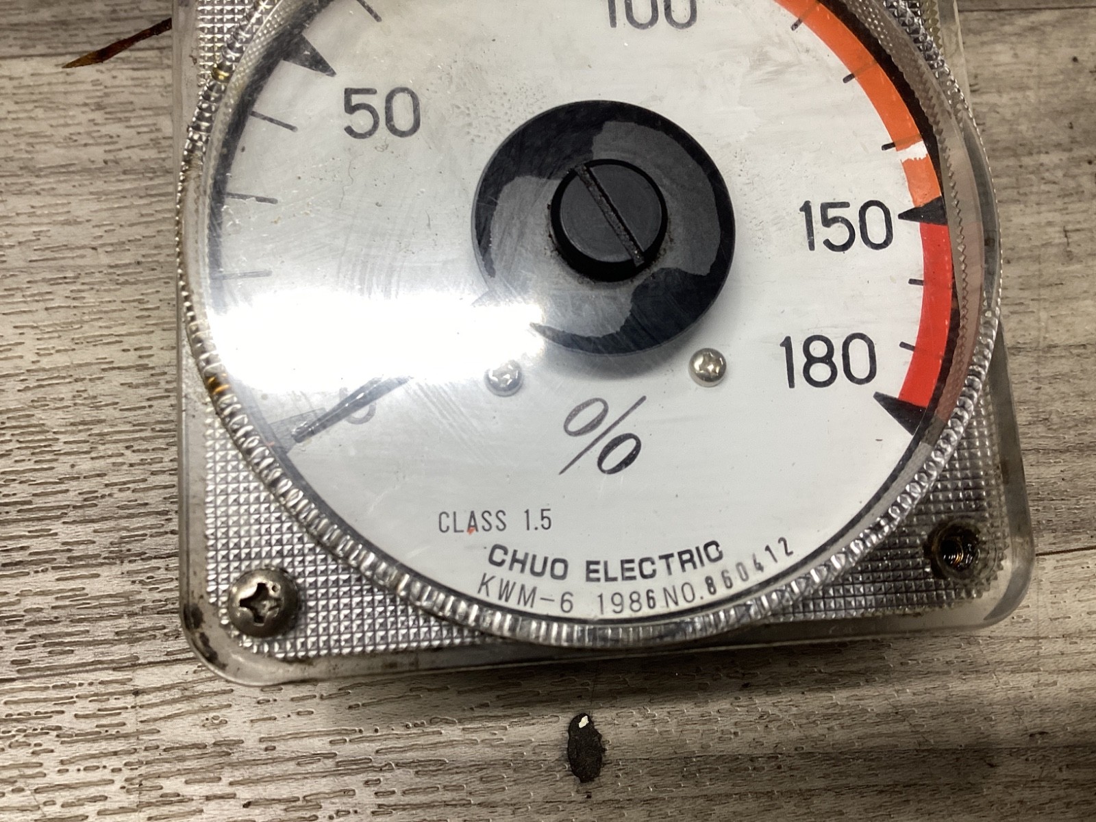 CHUO ELECTRIC KWM-6 CLASS 1.5 Panel Meter Gauge % 0-180 #100N157