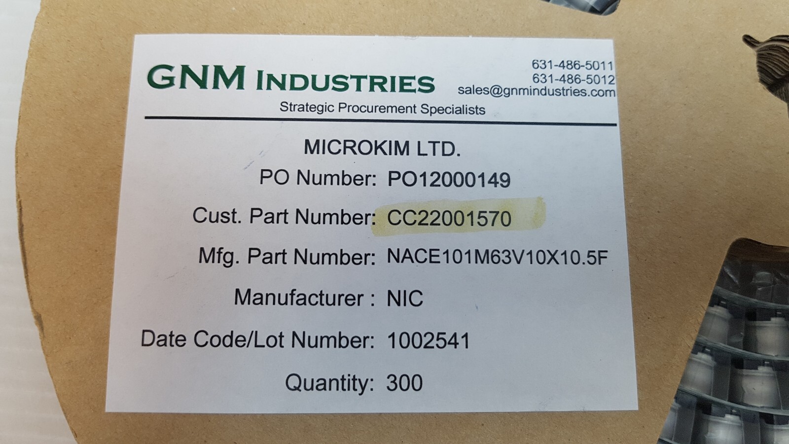 300PCS NIC COMPONENTS NACE101M63V10X10.5TR13F ELECTROLYTIC CAPACITOR