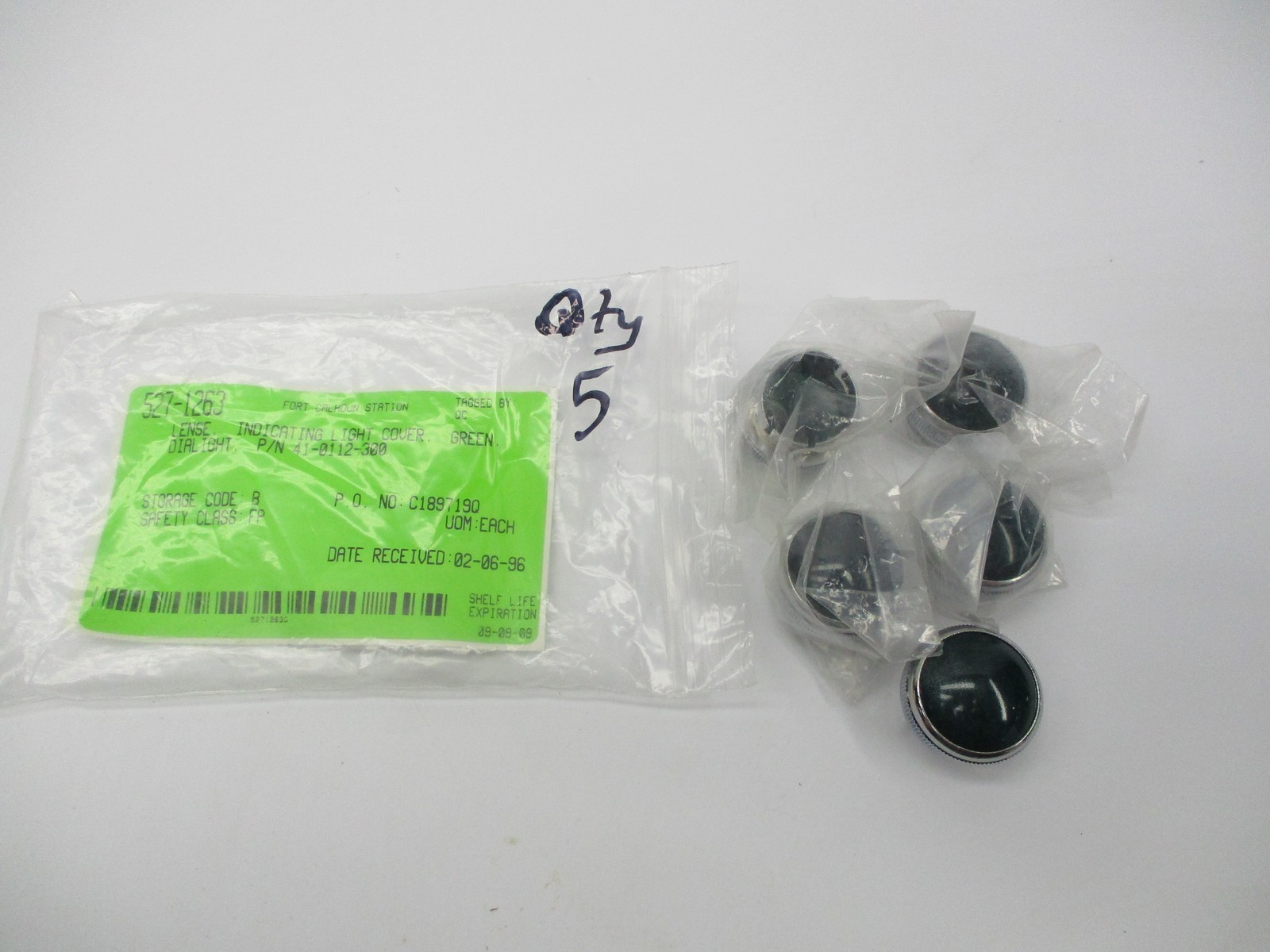 DIALIGHT 41-0112-300 INDICATING LIGHT LENS GREEN LOT OF 5 NSNP