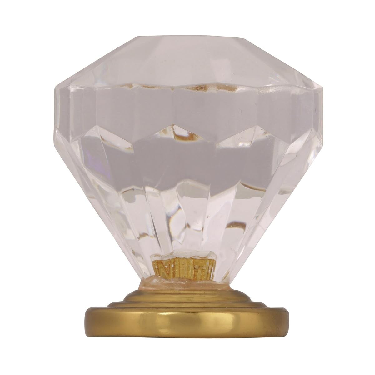 Amerock Cabinet Knob Clear/Burnished Brass 1-1/4 inch Diameter Drawer Knob