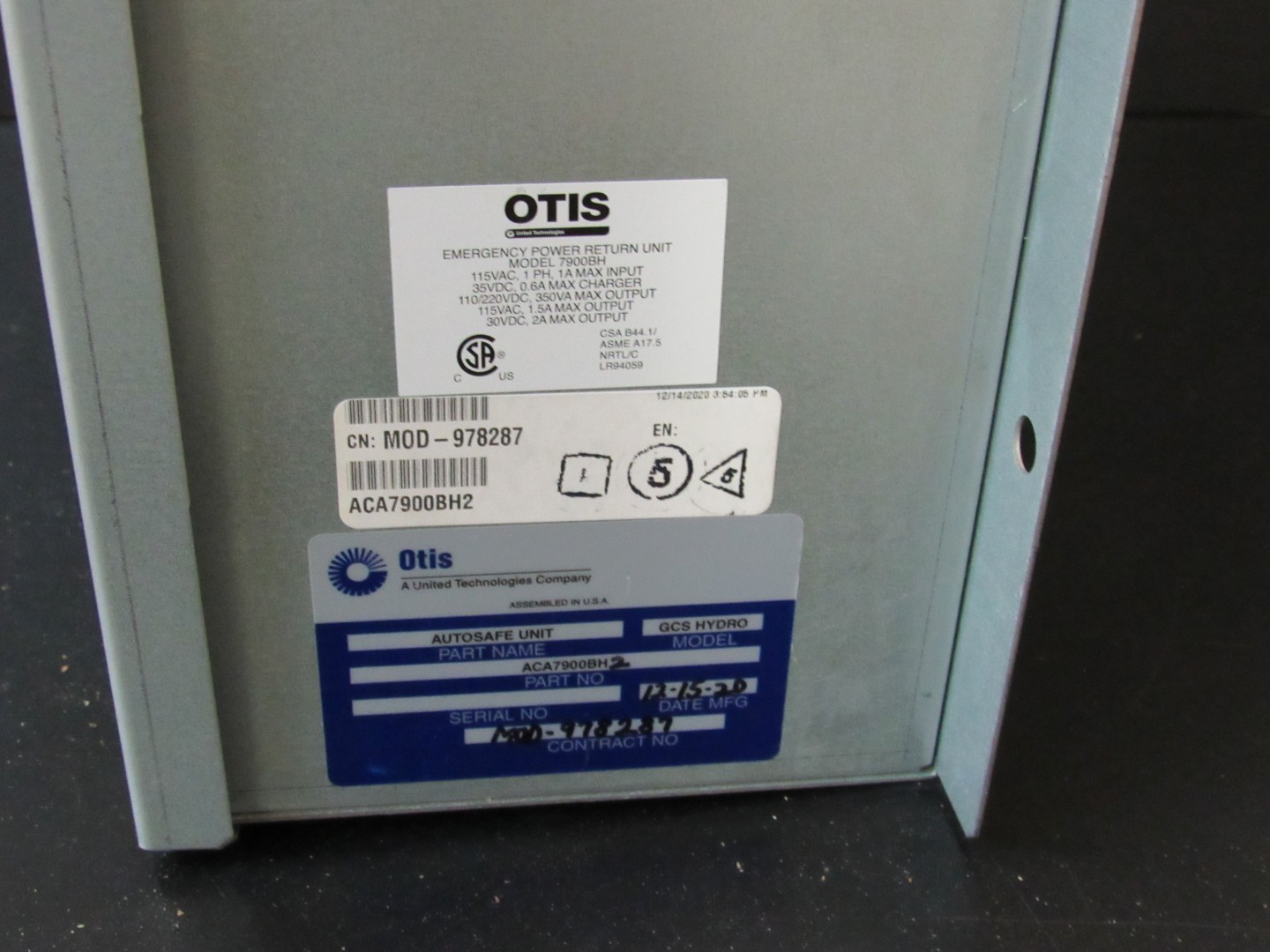 Otis Elevator Aut-O-Safe ACA7900BH Return Unit New
