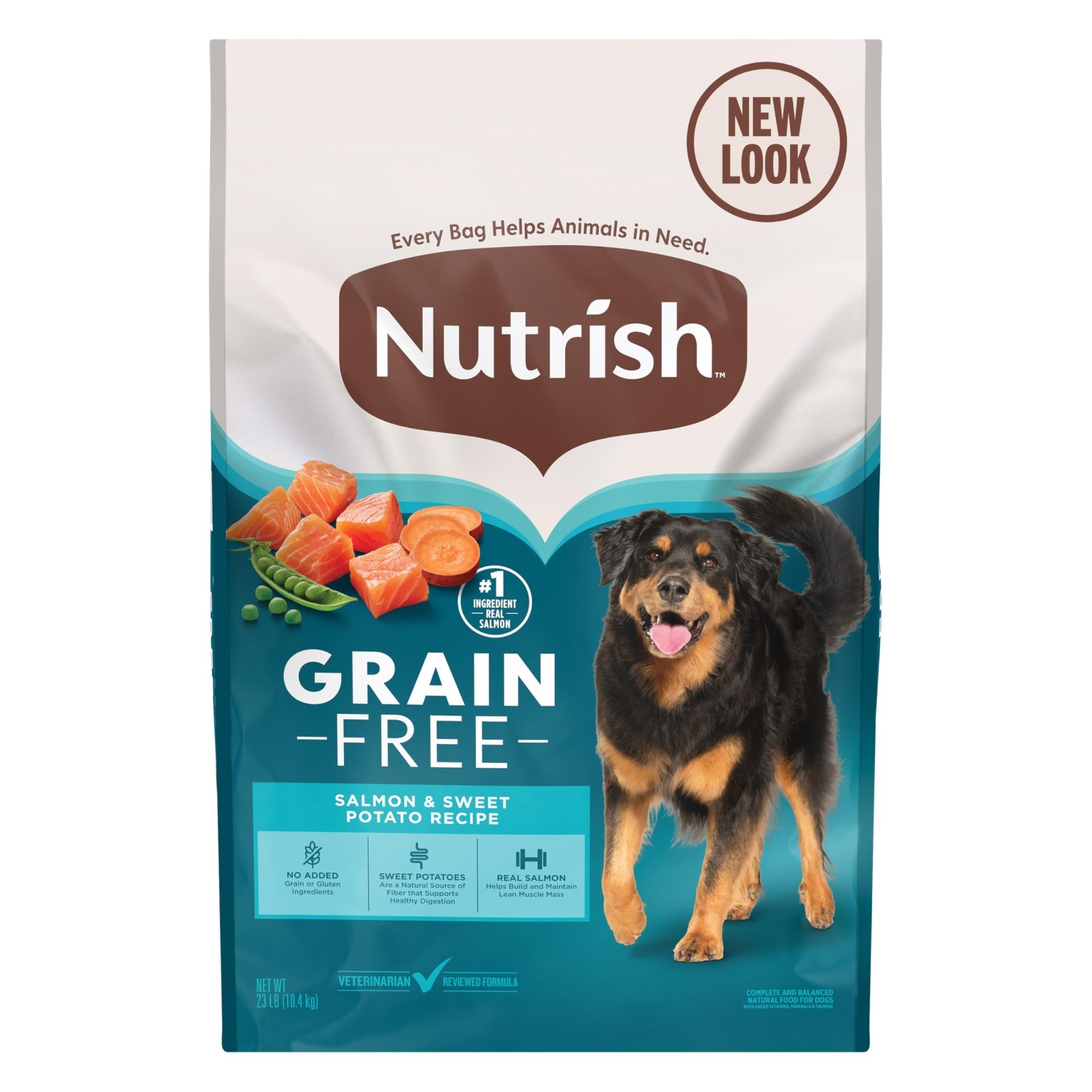 Nutrish Grain Free Dry Dog Food, Salmon & Sweet Potato Recipe, 23 lb. Bag