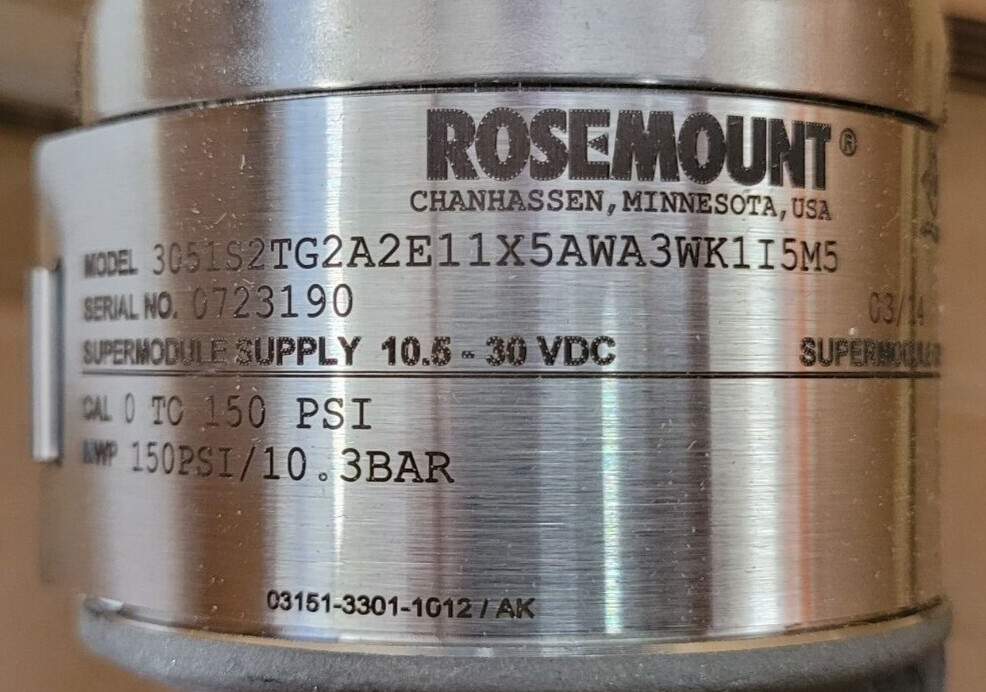 ⚡ROSEMOUNT 3051S2TG2A2E11X5 PSI TRANSMITTER PESSCO IS OFFERING 1 G092723-4 🗽