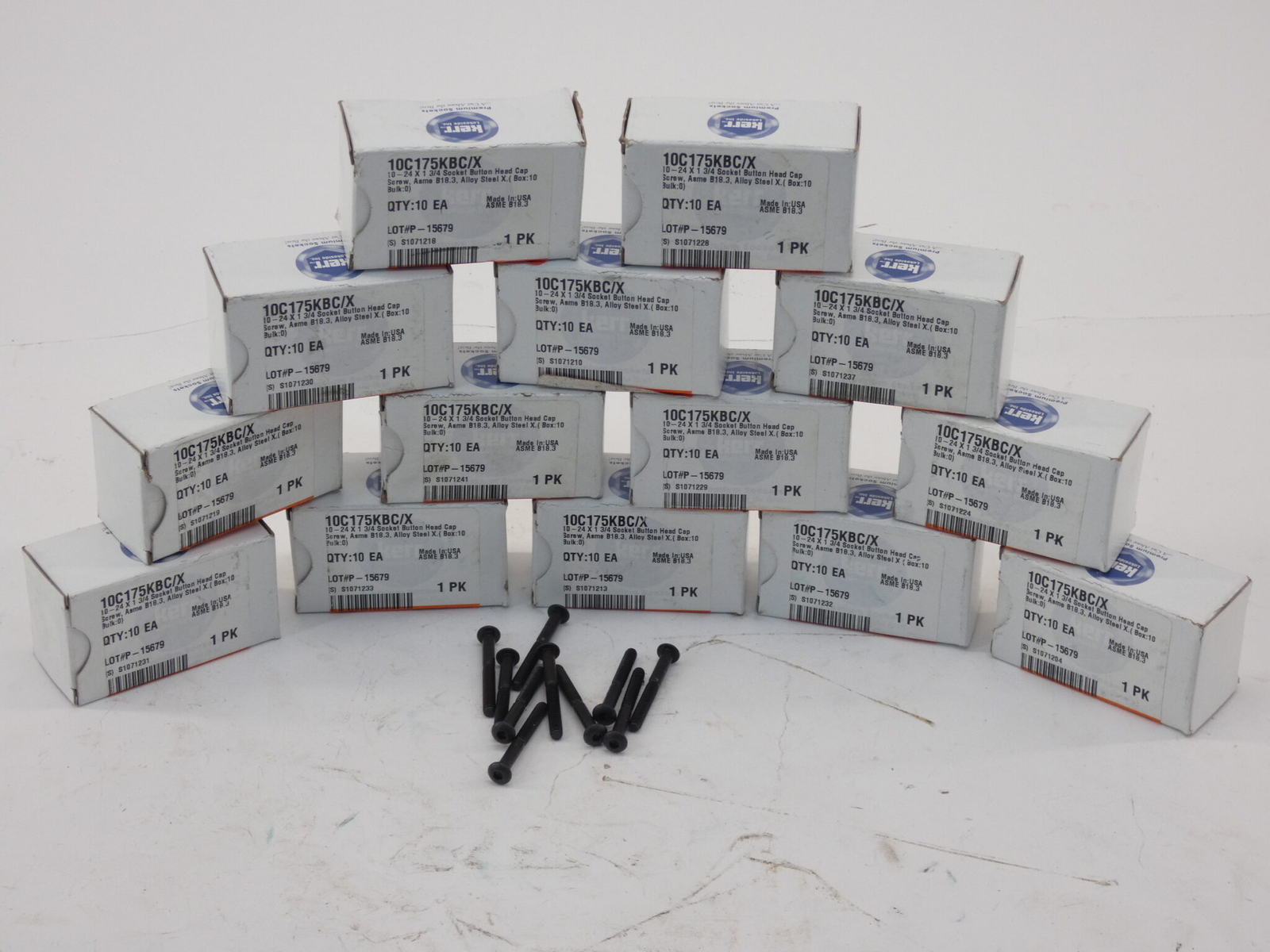 *Lot of 18* Kerr Lakeside 10C175KBC/X Socket Button Head Cap Screws 10-24 x 1…
