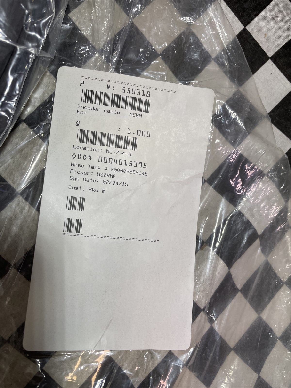 FESTO Encoder cable, NEBM-M12W8-E-5-N-S1G15, 550318, SHIPSAMEDAY#1180N1