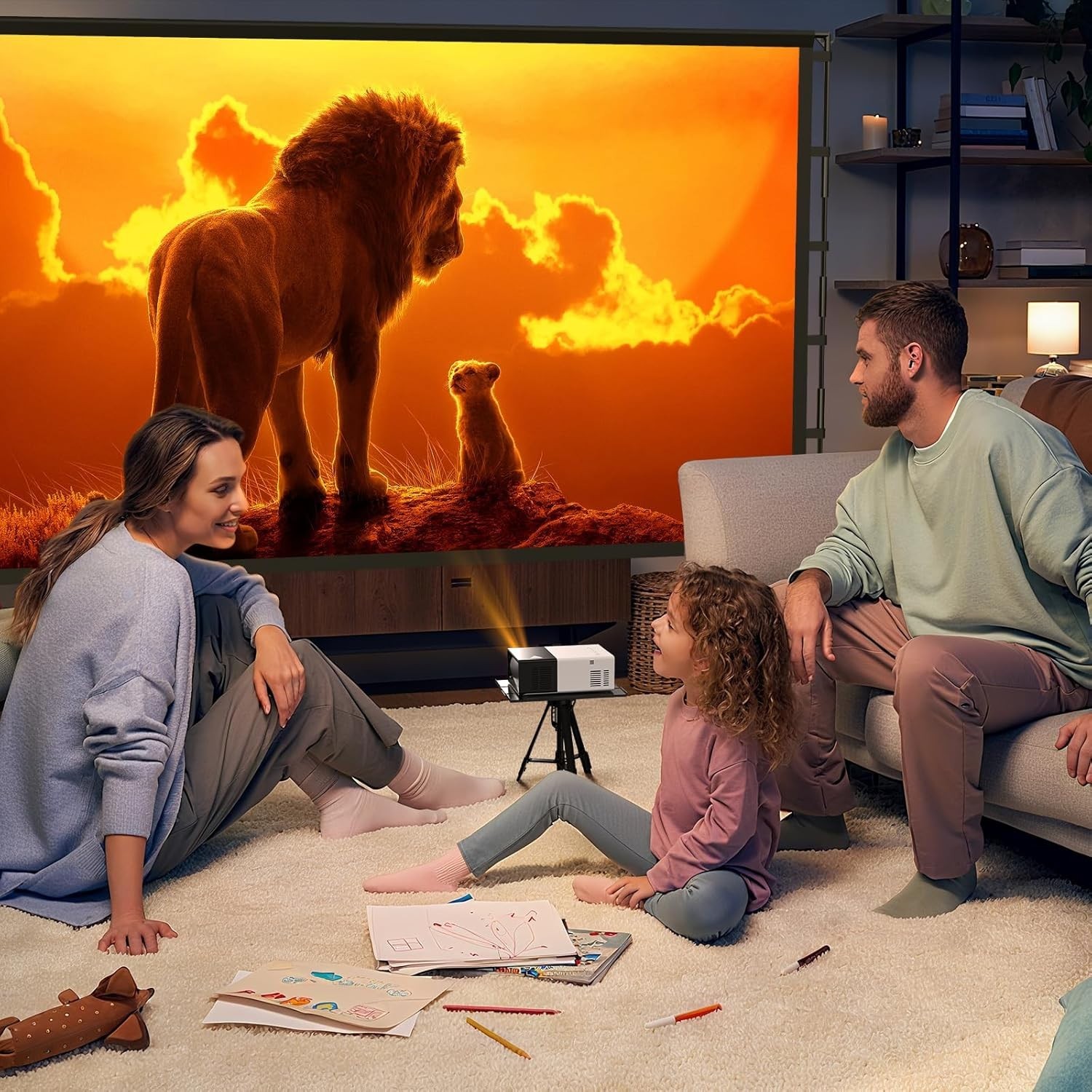 Portable 120″ Outdoor Projector Screen with Aluminum Stand & Carry Bag – Foldabl