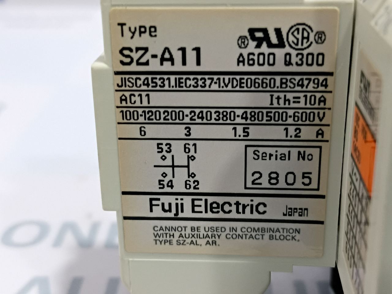 Fuji SC-5-1 [19] Contactor With Aux. Relay SZ-A11 Coil Vol. 210V/250V 50/60Hz