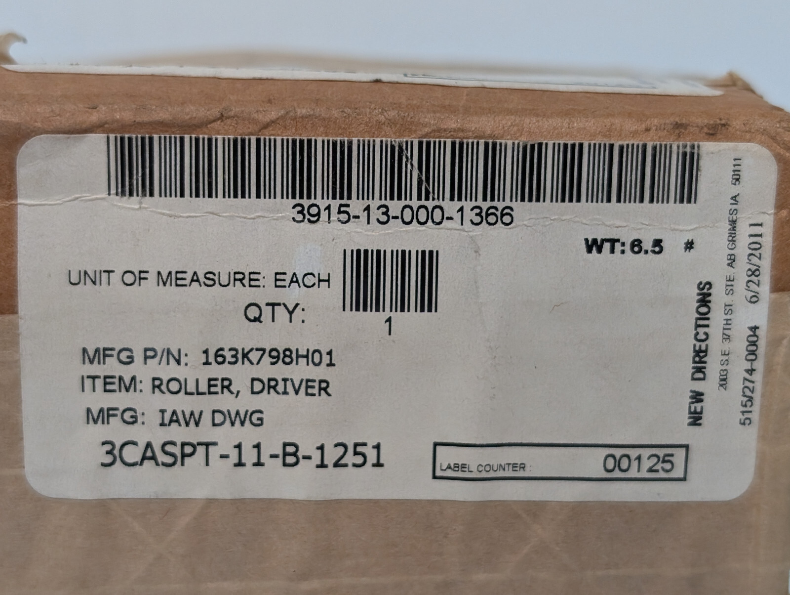 ITOH Denki Power Moller, Motorized Conveyor Driver 163K798H01, 3915-13-000-1366
