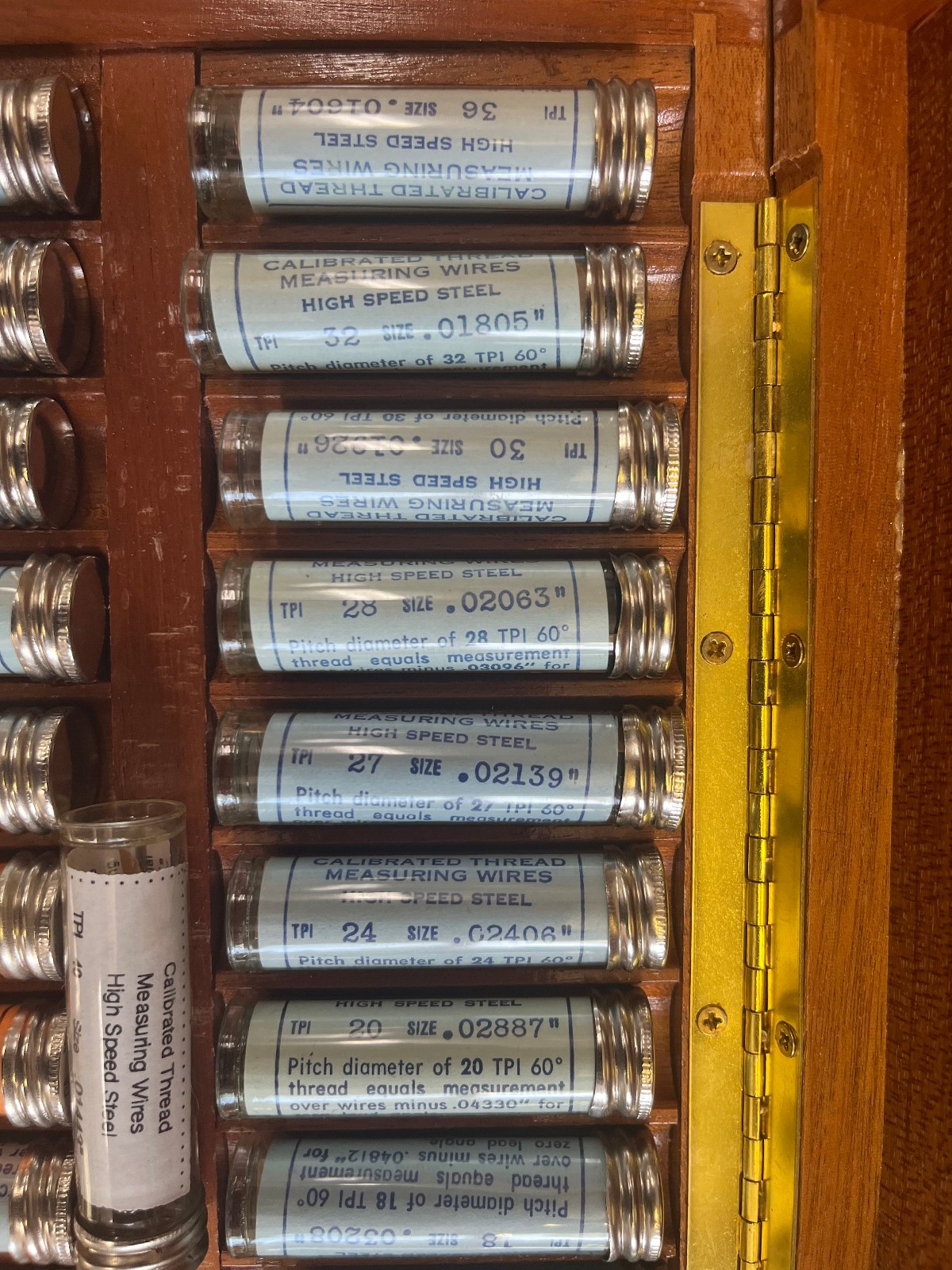 5cc Van Keuren 21 Set Gear Measuring Wires Set Wooden Case