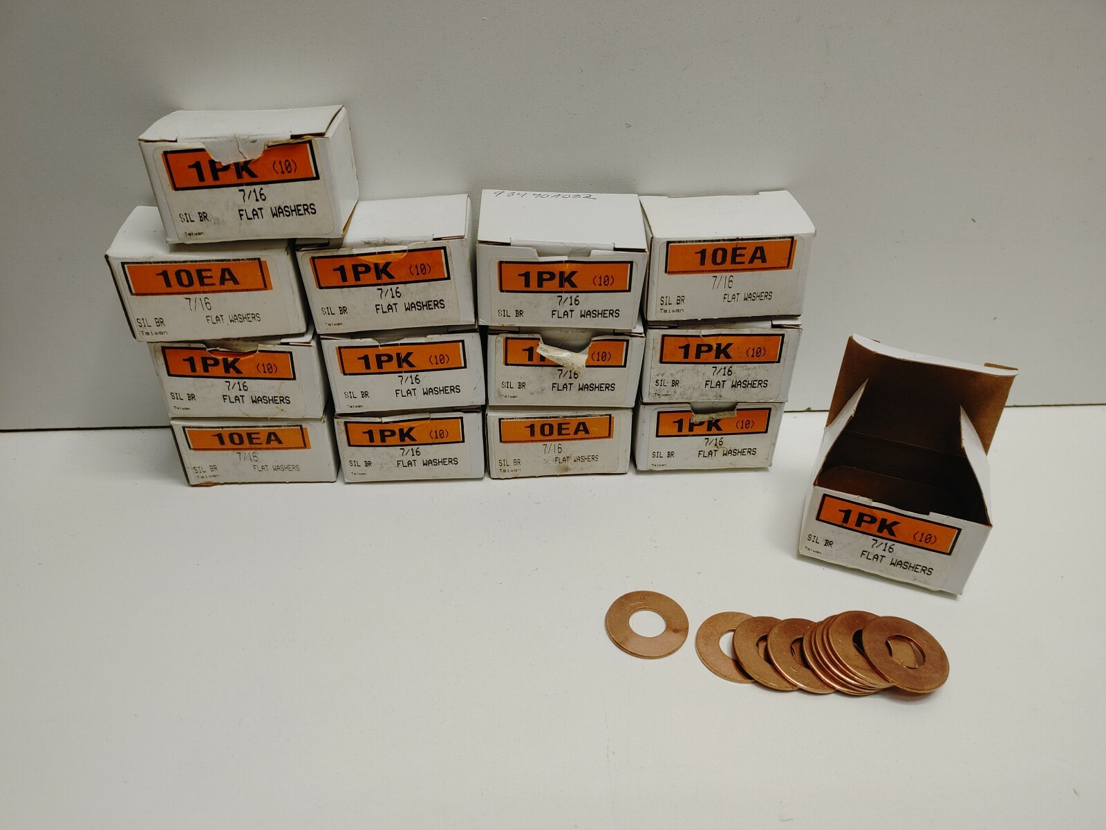 LOT OF 140 NEW OLD STOCK! SIL BR 7/16 FLAT WASHERS