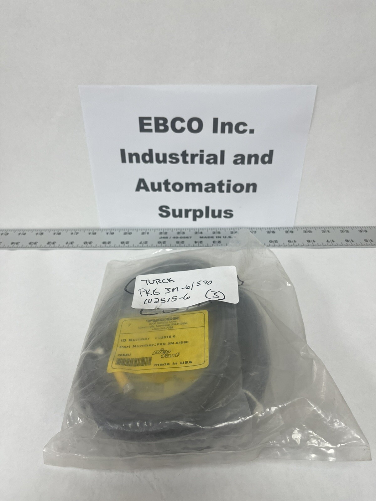 TURCK SINGLE ENDED CORDSET PKG 3M-6/S90 (U2515-6)