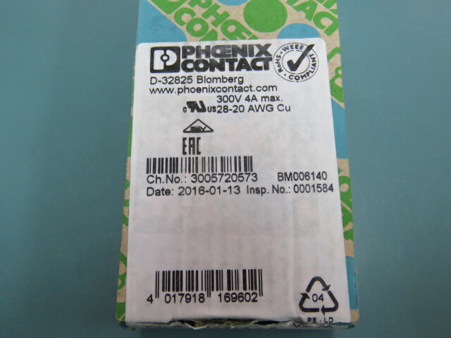 PHOENIX CONTACT FK-MPT0.5/4-3.5 Qty of 10 per Lot 4 Position Wire to Board Te