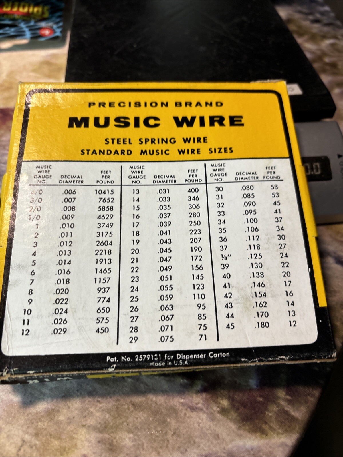 NOS Precision Brand Superior Quality Music Wire 1 Lb. .059 Diameter Roll