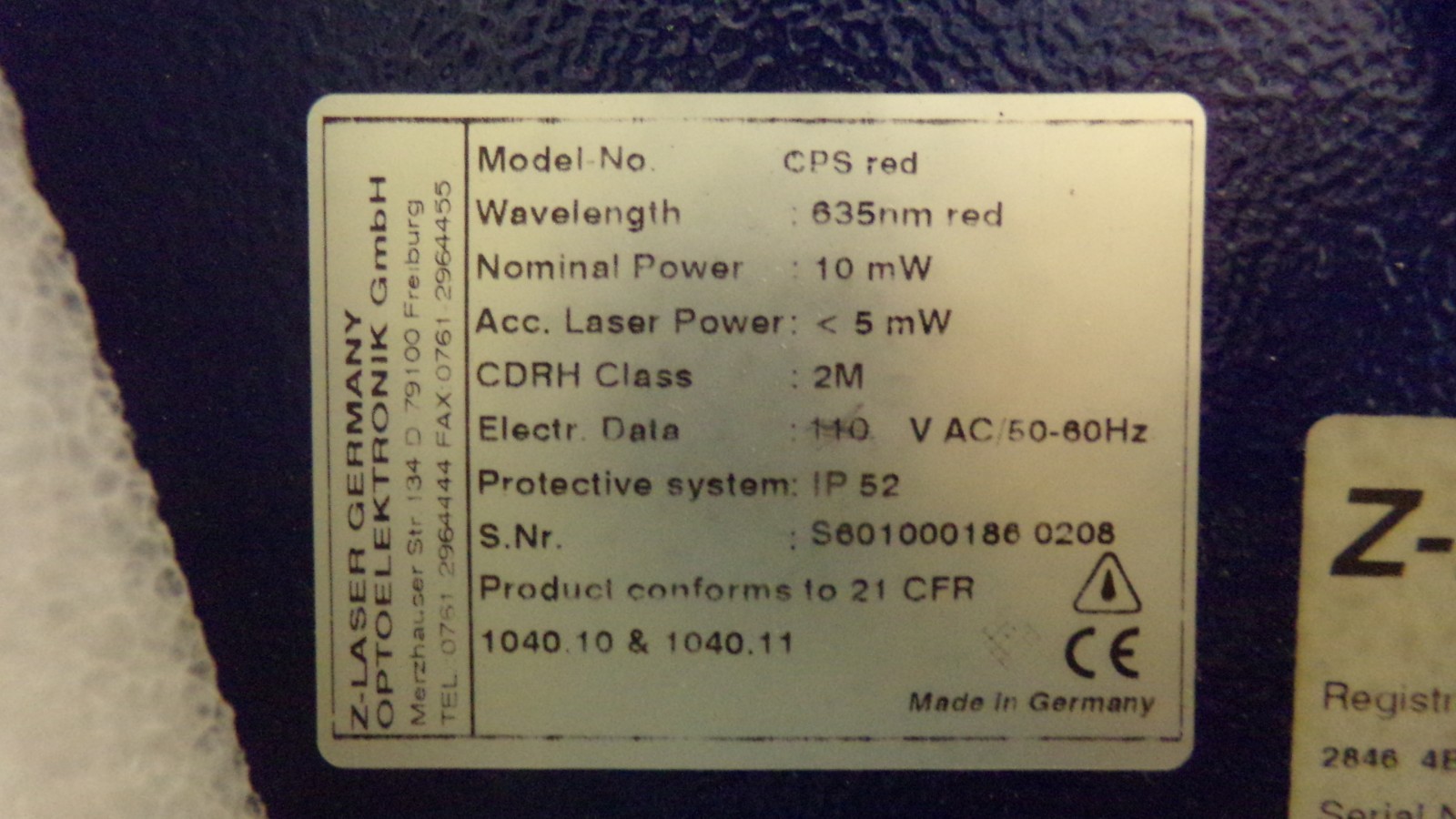Carter Products Z Laser CPS Red 635nm Red *FREE SHIPPING*