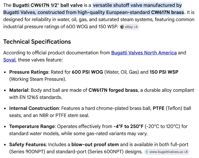 3 NEW BUGATTI CW617N 150WSP 600WOG ½” SHUTOFF VALVES NNB ***MAKE OFFER***