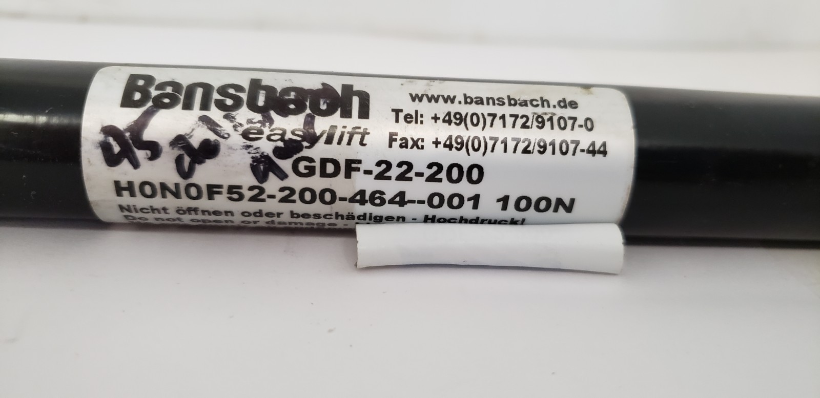 BANSBACH H0N0F52-200-464-001 100N EASYLIFT GAS SPRING, NNB