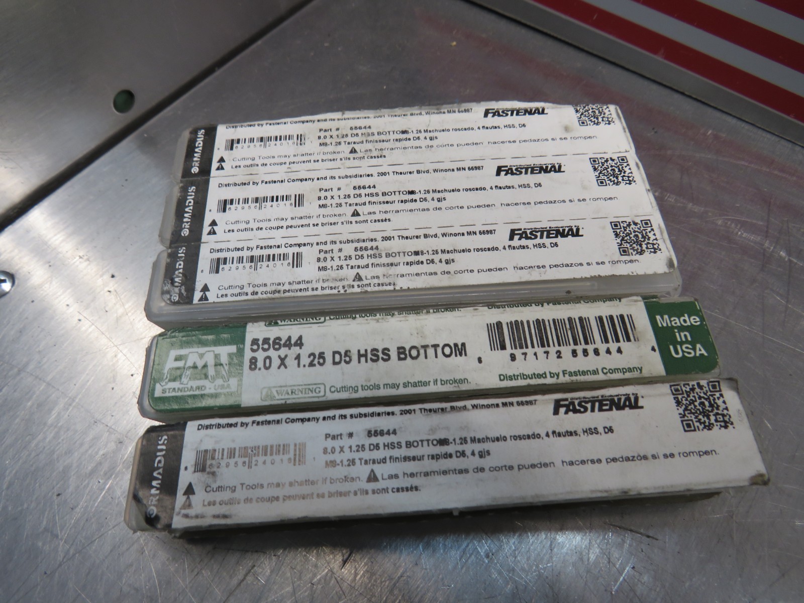 Fastenal 55644 8.0 x 1.25 D5 HSS Bottom Lot of 5!