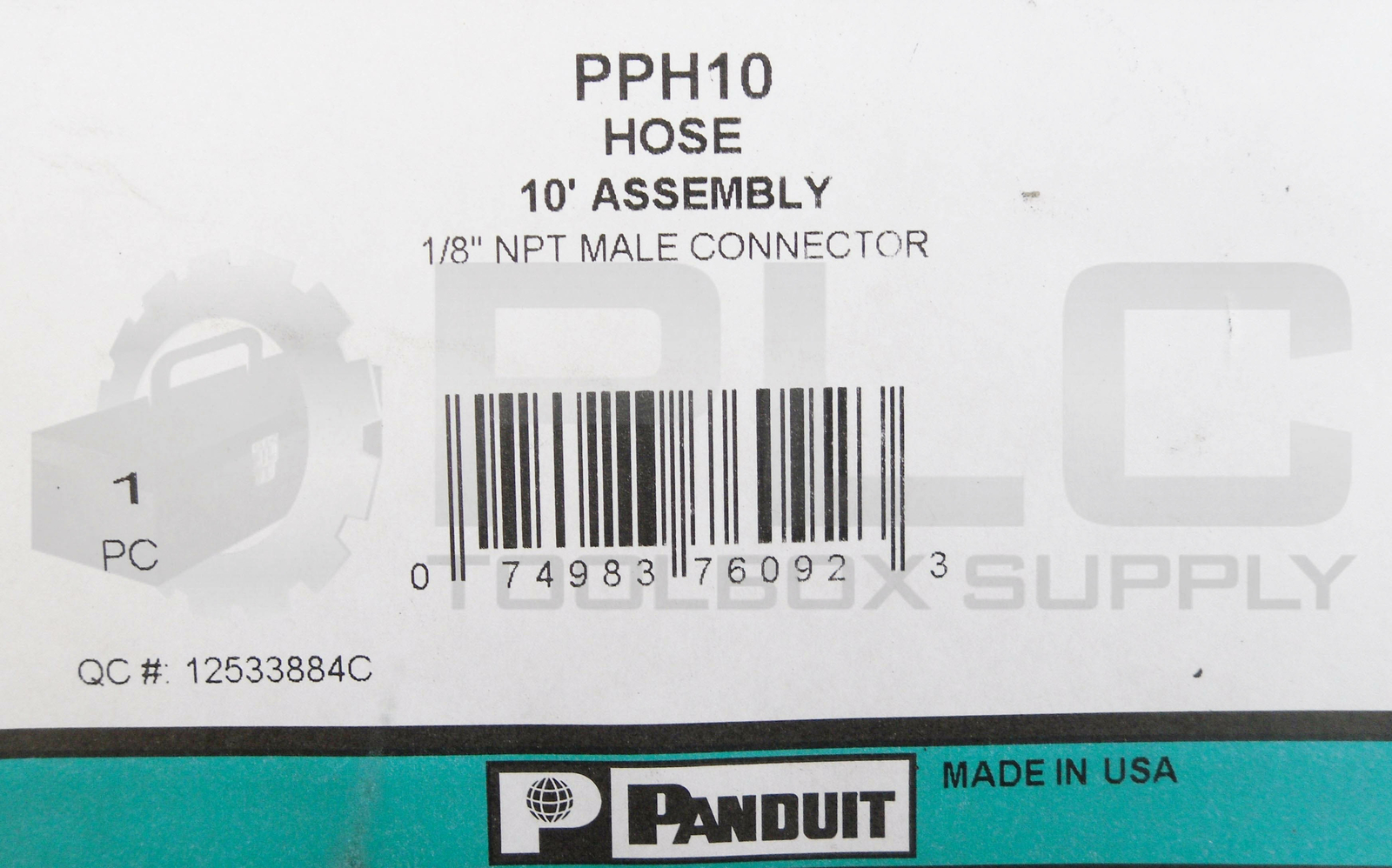 NEW PANDUIT PPH10 HOSE ASSEMBLY 10′ 1/8″ NPT MALE CONNECTOR