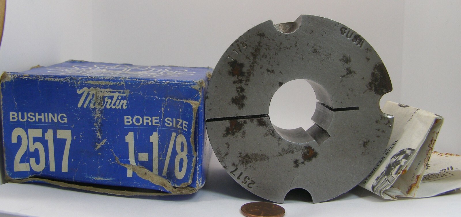 Martin Taper Lock Bushing 1-1/8″ 2517 No Hardware Old Stock Rust Spots