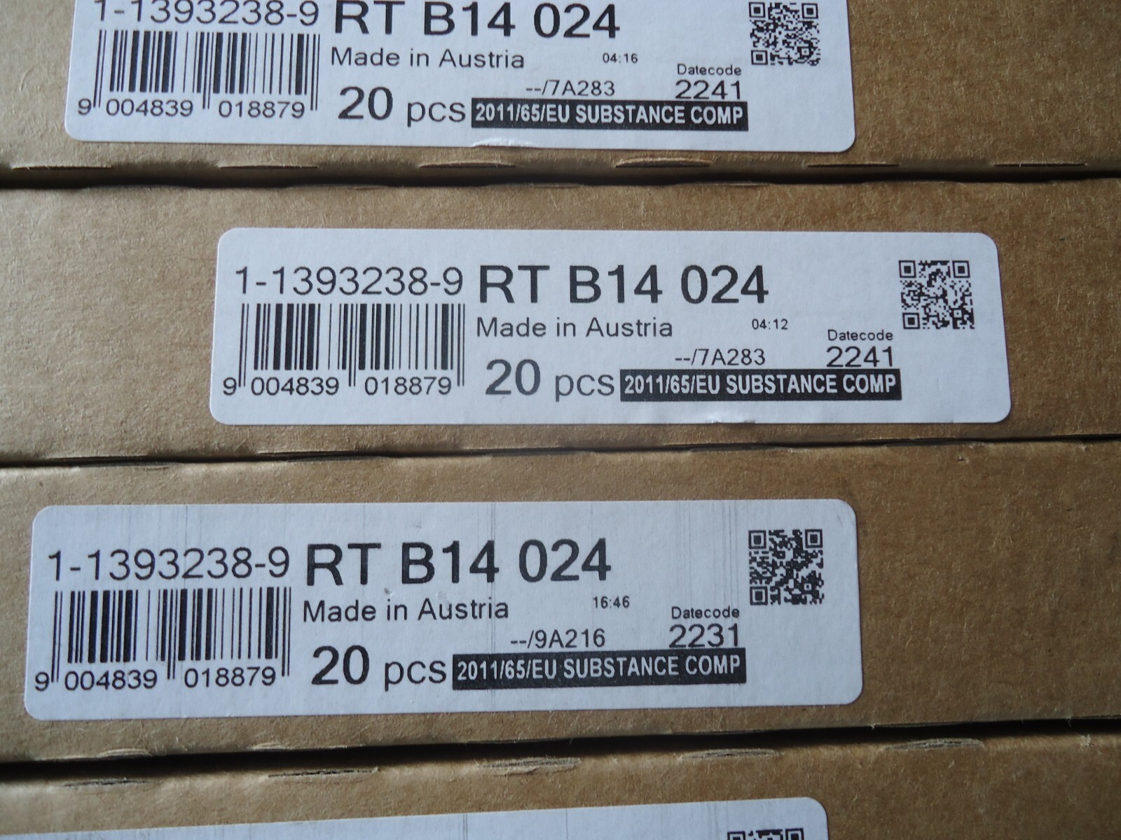 380 TE Connectivity part# 1-393238-9, RTB 14024, 24 vdc, 12A. Made in Austria.