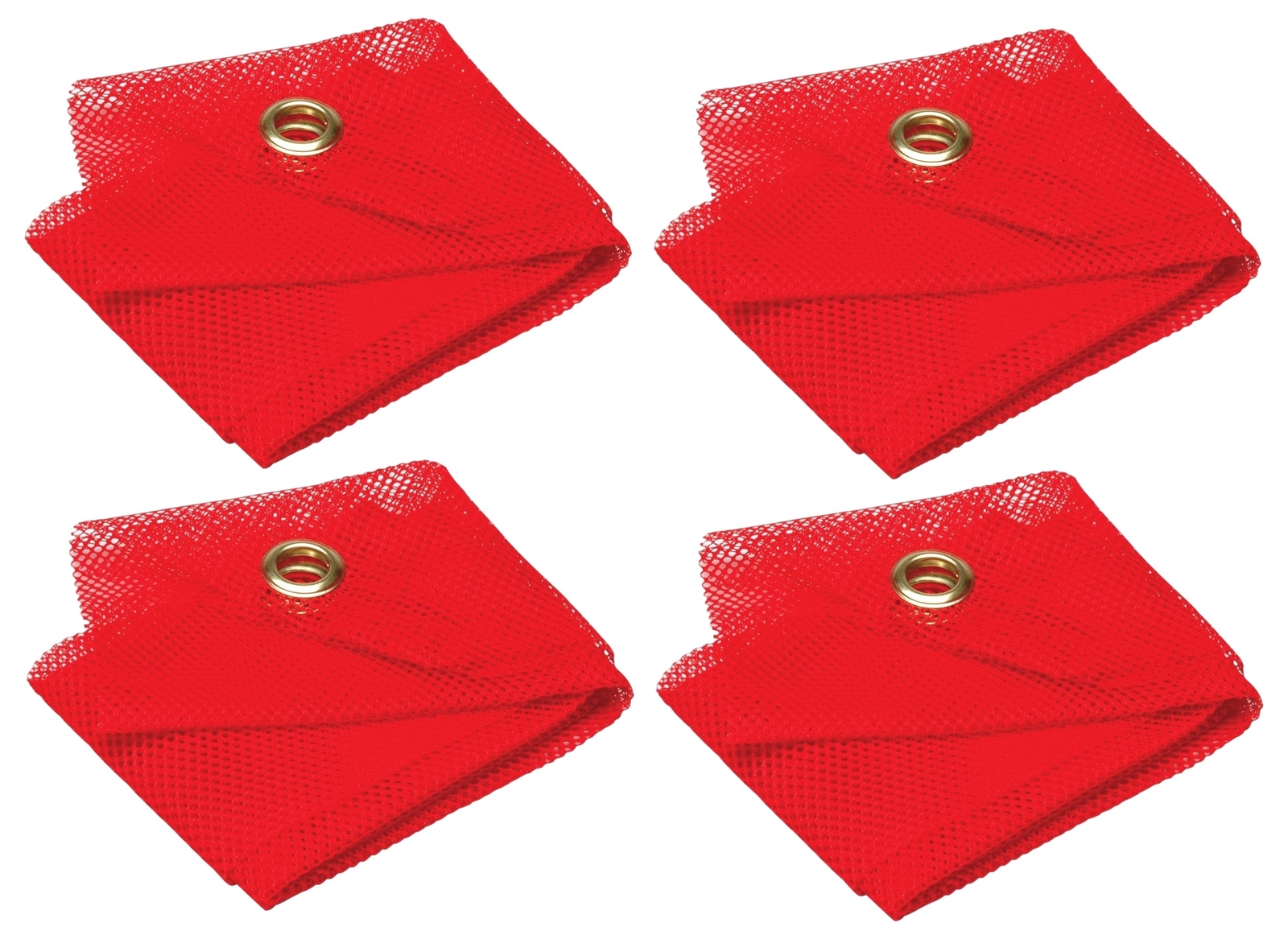 4 Lot RoadPro 2424G Safety Warning Mesh Flag with Grommets 24″x 24″ – Red