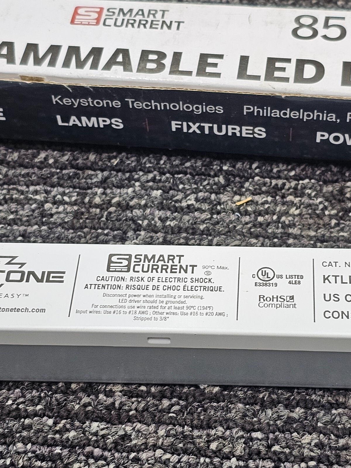 Keystone 85W 120-277V Programmable LED Driver W/ USB-C Port 0-10V Dim