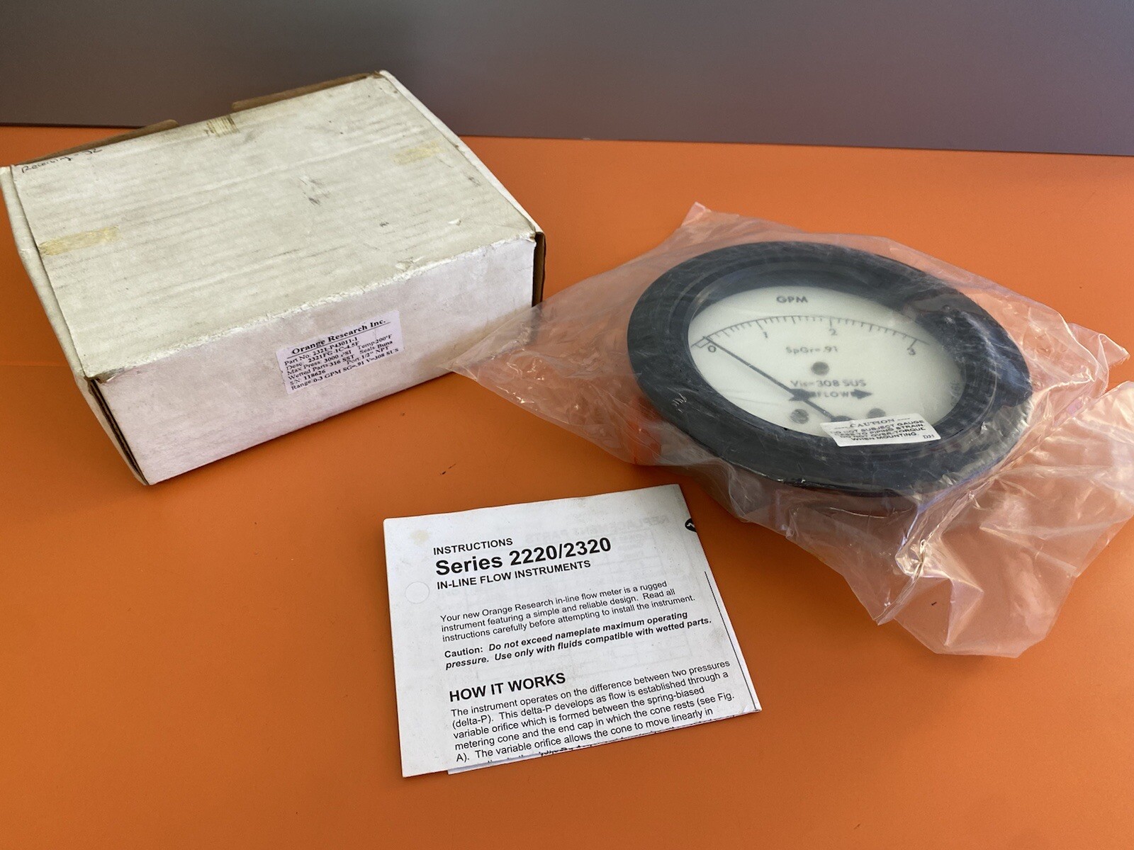 Orange Research, GPM-2321-P43011-1 Differential Pressure Gauge 3000PSI 1/2”NPT
