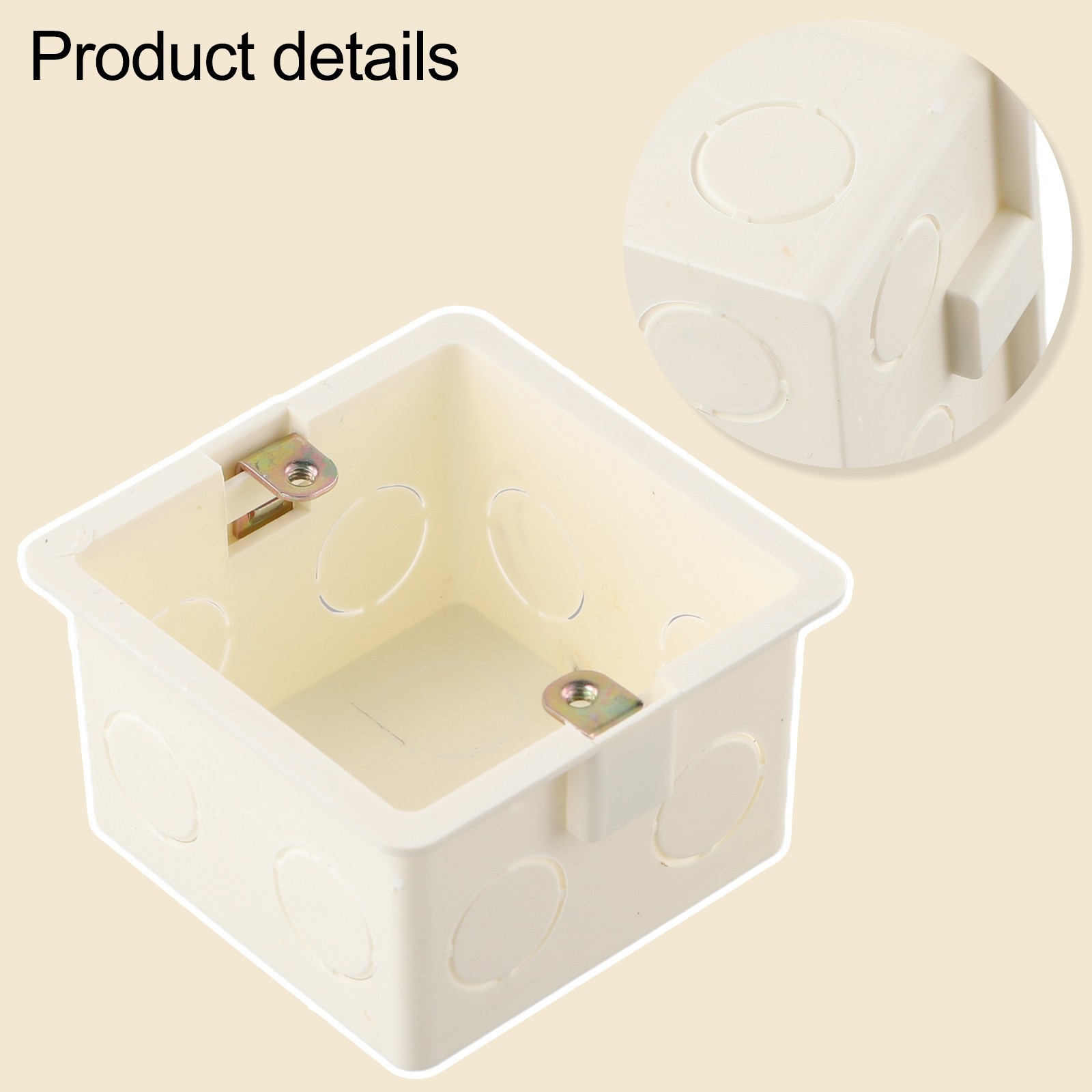 Socket Box Light Switch 1Gang 80x80x50mm European Standard Light Pattress Switch