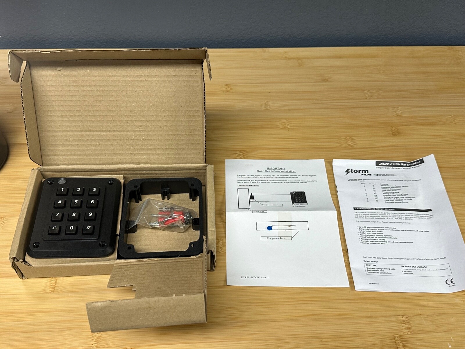 Storm Interface AXS Series 12 Key Toughened Metal Keypad, 12 Key, IP65