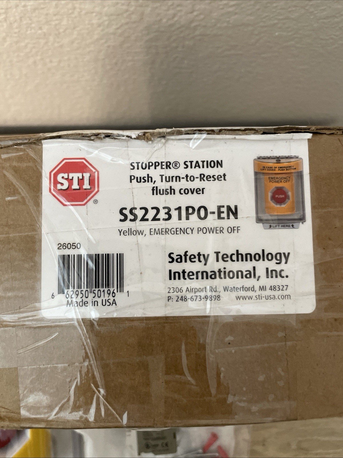 Safety Technology International Ss2271po-En Emergency Power Off Push