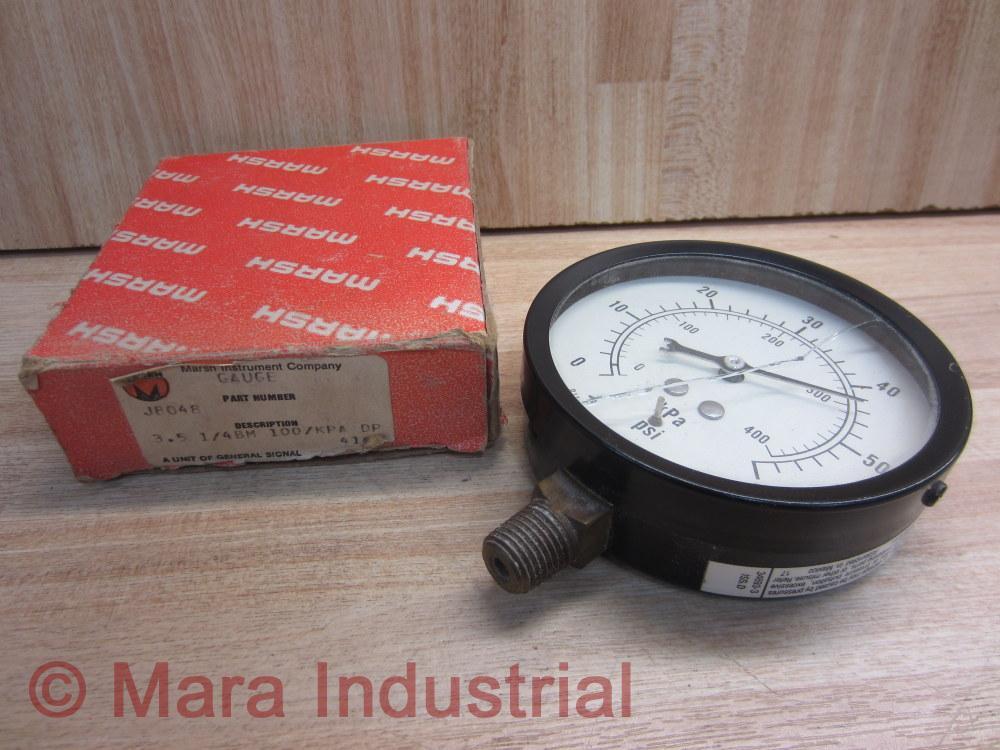 Marsh Bellofram J8048 Gauge 0-60 PSI Cracked Glass