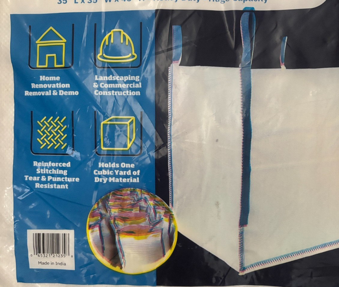 DURASACK Heavy Duty Builders Bag Holds 2200 lb White Woven Polypropylene New
