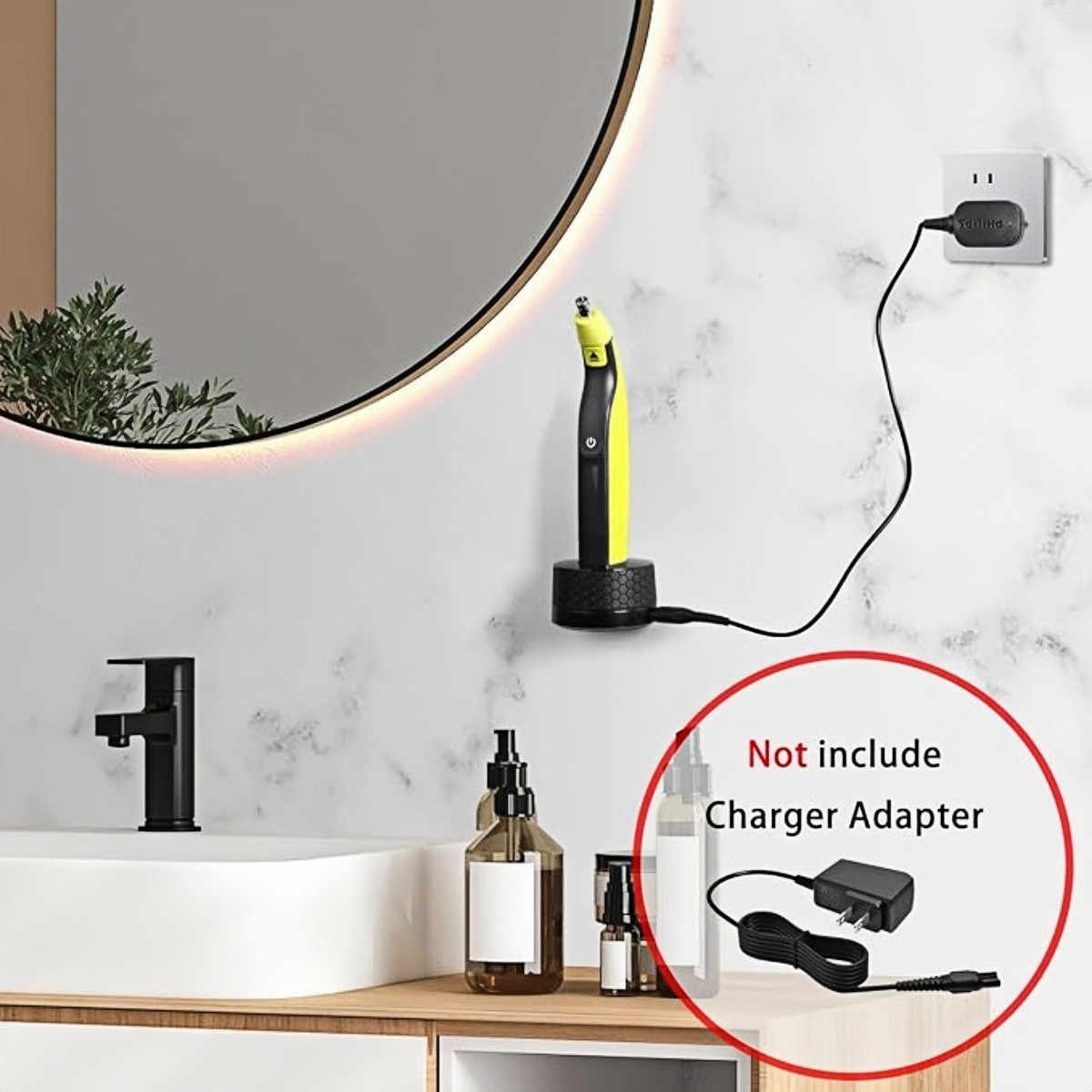 Shaver Razor Stand Charging Base Compatible for Philips OneBlade QP2514 QP2515