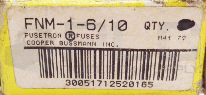 BOX OF 8 NEW BUSSMANN FNM-1-6/10 FUSTRON FUSES 250V