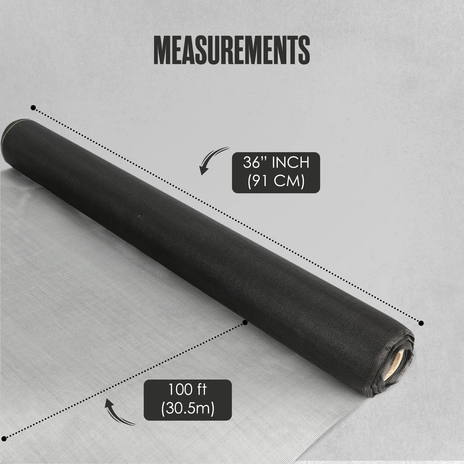 Window Screen Mesh, Roll, Screening 36″ x 100′, Black