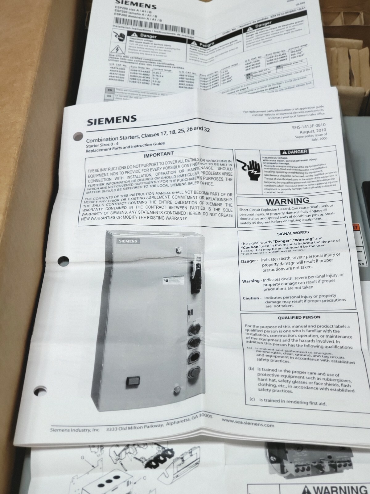 SIEMENS 17CUC92NF11, Starter,Fusible Combo FVNR SZ0,3-12Amps,N12/3R,120V, N£W