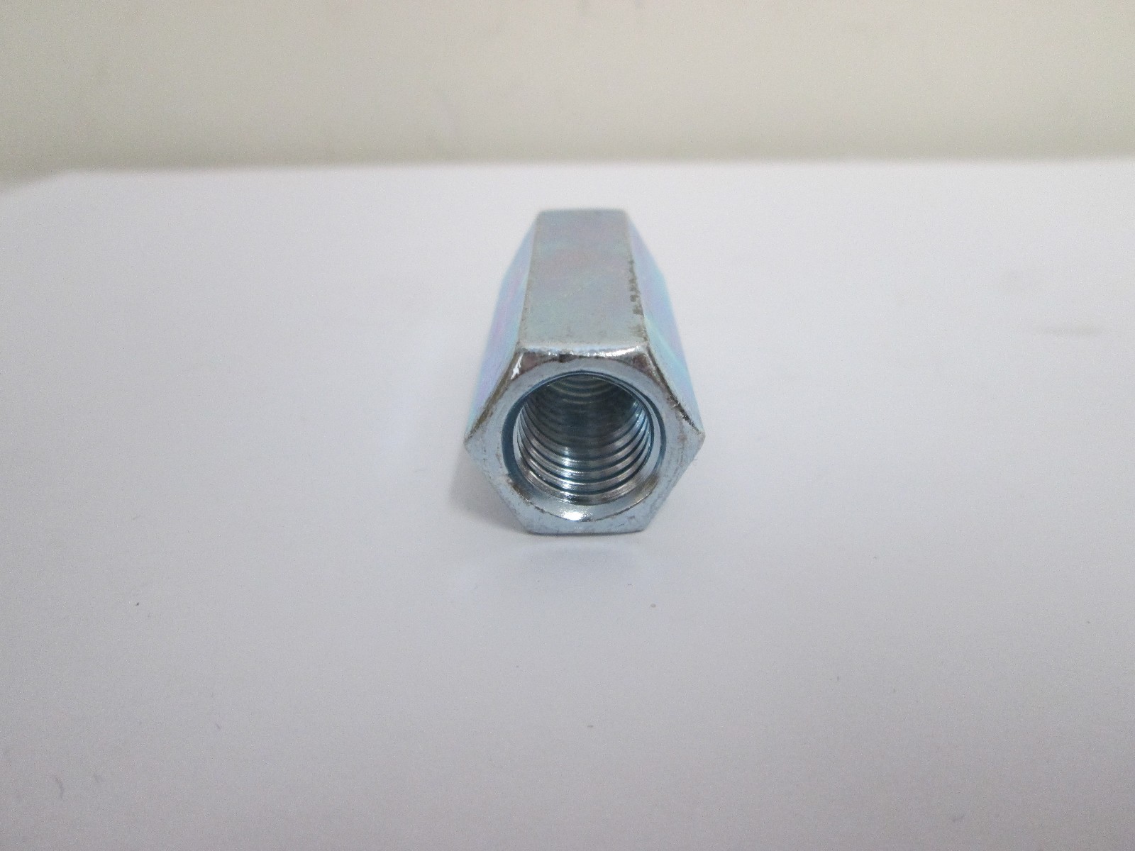 LOT OF 10 – HEXAGON STEEL COUPLING NUT ZINC PLATED 1/2″-13 THREAD X 1-3/4″ UNC