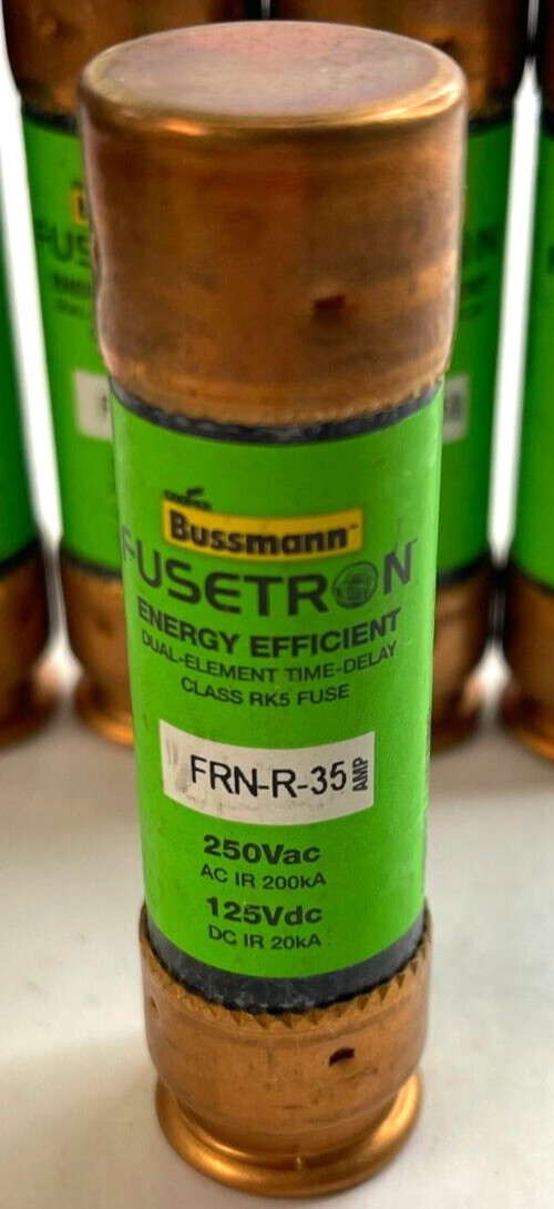 BUSSMANN FUSETRON FUSES CLASS RK5 SEREIS FRN-R TIME DELAY DUAL ELEMENT 35A