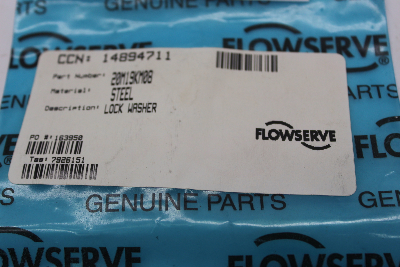 FLOWSERVE 20M19KM08 LOCK WASHER NSMP