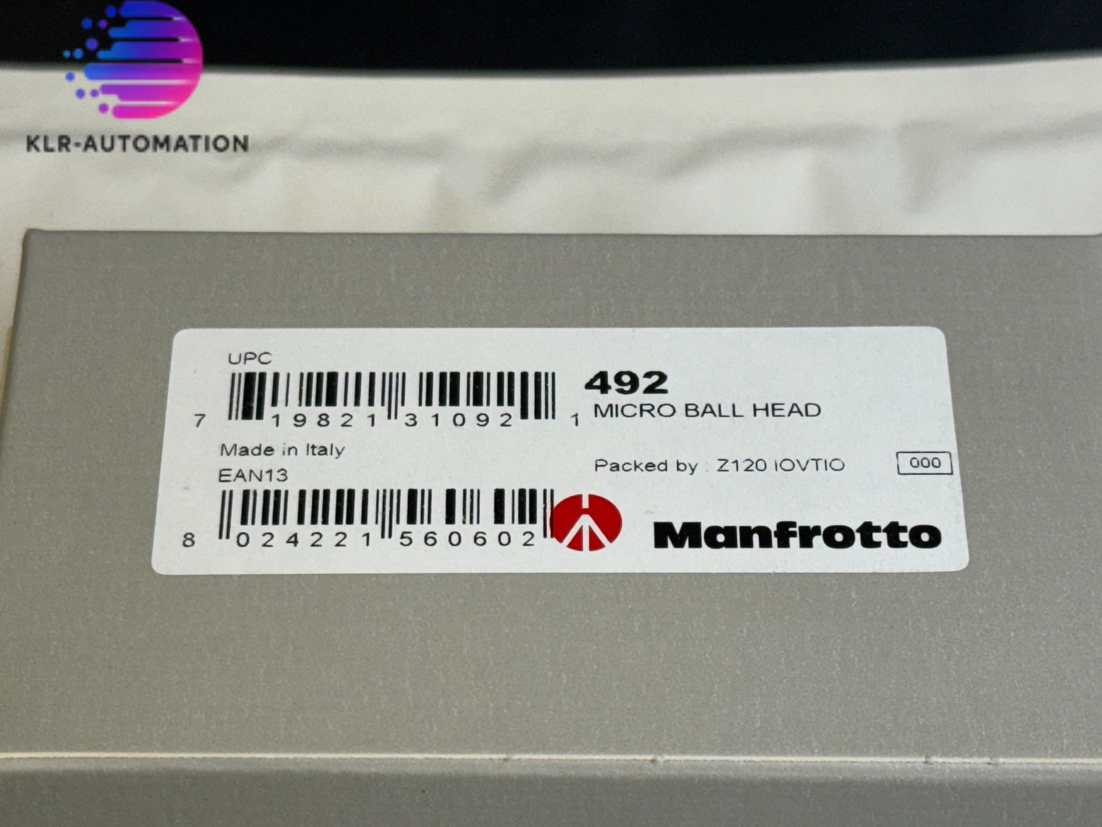 Manfrotto 492 Micro Ball Head Photo Video For Monitor And Accessories X1